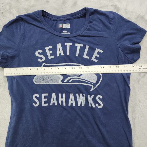 NFL Team Apparel Top Womens L Blue Seattle Seahawks Scoop Neck Tee Football - Picture 6 of 8